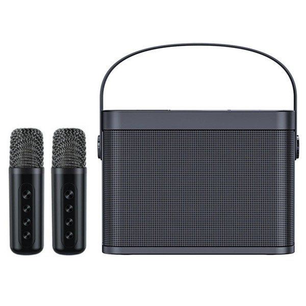 Home Mini Karaoke Speaker Kit Wireless Bluetooth-compatible Dual Microphone Speaker Small Audio Ktv K484-PEL_0OQMCZAV