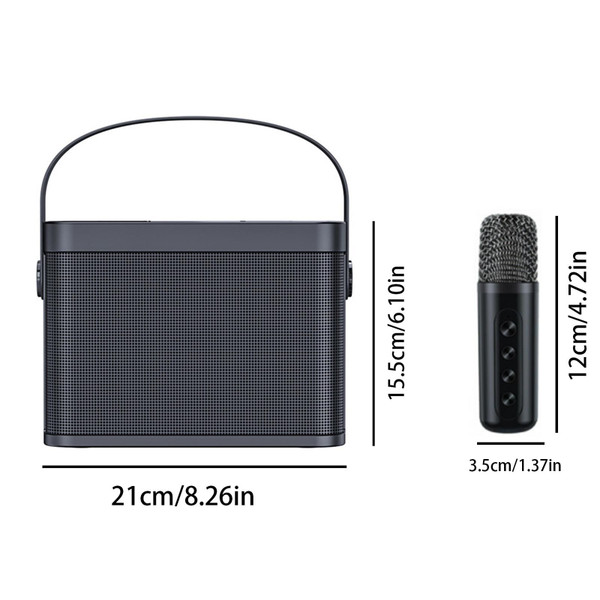 Home Mini Karaoke Speaker Kit Wireless Bluetooth-compatible Dual Microphone Speaker Small Audio Ktv K484-PEL_0OQMCZAV