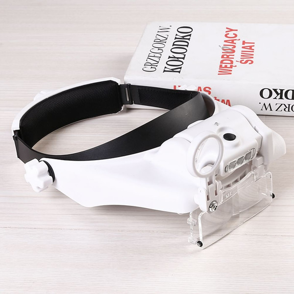 Head-mounted 3 Led Magnifier USB Rechargeable Multiples Adjustable Magnifying Glass White K484-PEL_0M3B16U9