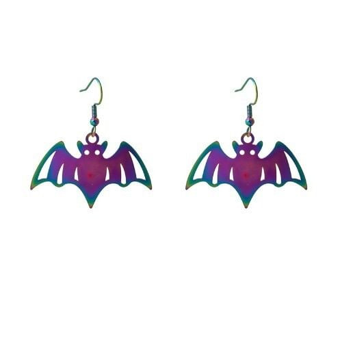 Halloween Popular Cool Funny Colorful Gradient Earrings - Bat A392-fear8418