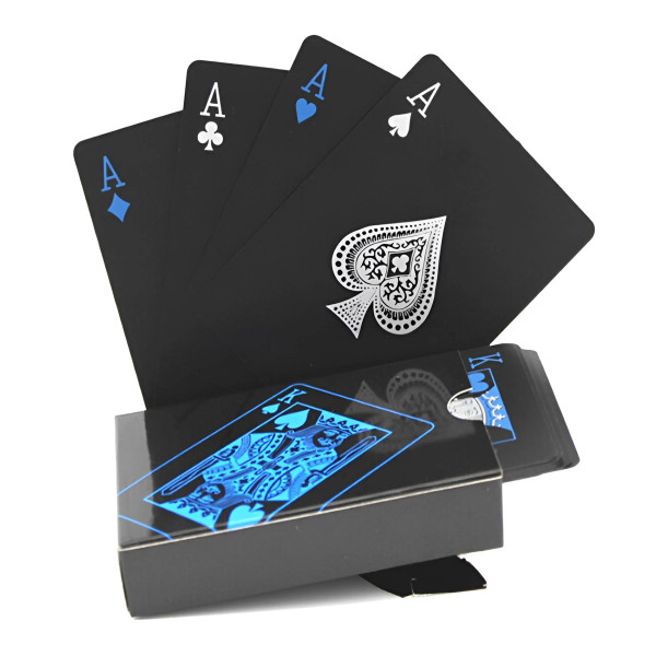 Black and Blue Plastic Playing Cards Durable and Durable Plastic PVC Waterproof Playing Cards Home  F640-3256805716289456