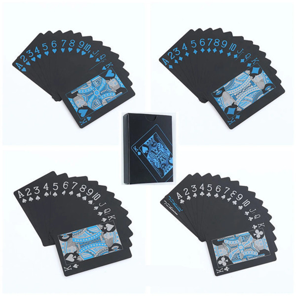 Black and Blue Plastic Playing Cards Durable and Durable Plastic PVC Waterproof Playing Cards Home  F640-3256805716289456