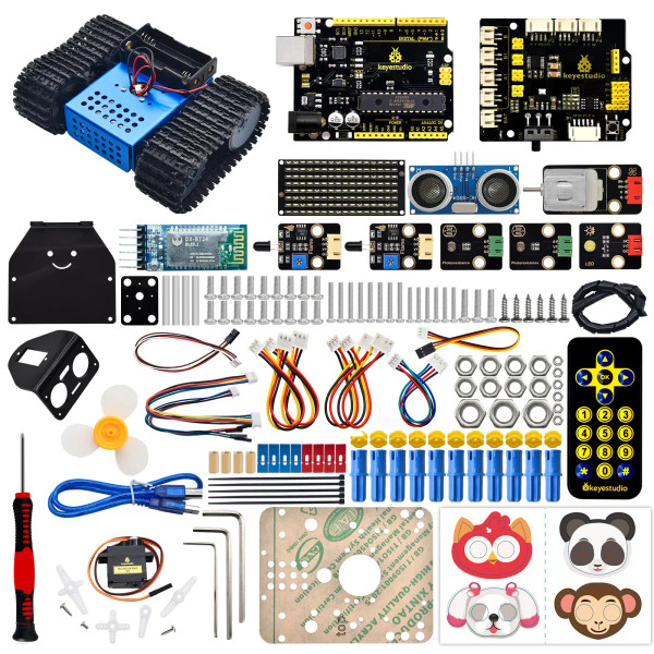 Newly Version! Keyestudio Mini Tank Robot Car V3.0 For Arduino Robot Car Kit DIY Electronic Kit STE F640-3256802816589749