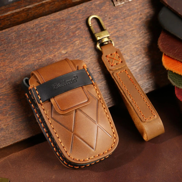 5 6 7 8 Bottons Leather Car Key Case Fob Cover for Hyundai Genesis G70 G80 G90 GV60 GV90 EQ900 2022 F640-3256806155805137