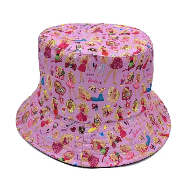 Fashion Barbie Women Sun Hat Cute Women Pink Barbie Bucket Hat Macaron Women's Casual Hat Ornaments F640-3256805732859333