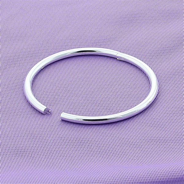 DOTEFFIL 925 Sterling Silver Solid Smooth Opening Bangles Bracelet For Woman Wedding Engagement Par F640-2251832627435573