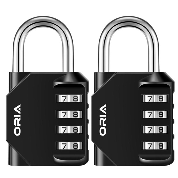 ORIA Combination Padlock 2PCS Password Locks 4 Digit Waterproof Outdoor Lock For Door Suitcase Bag  F640-3256806955739839
