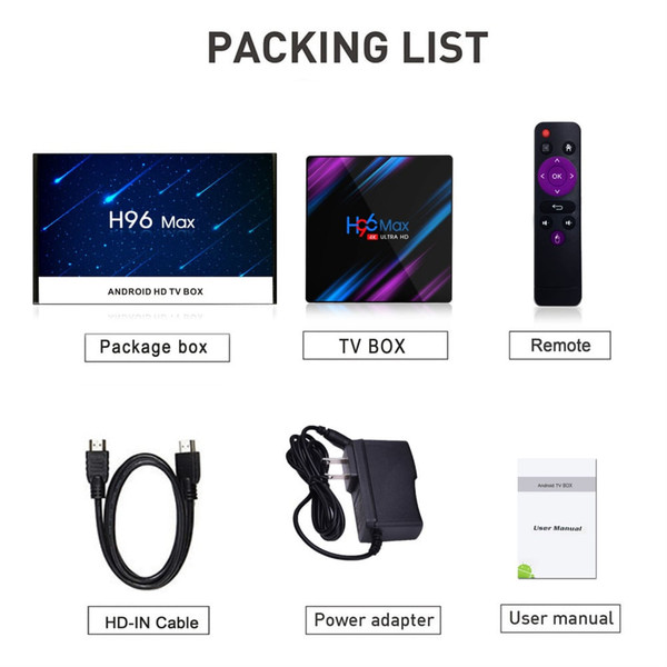 H96 Max-3318 TV Box HD 4k Android Wifi Set-top Box Quad Core 64 Bit Cortex-a53 10/100 Standard Rj-4 K484-PEL_0MTSBYND