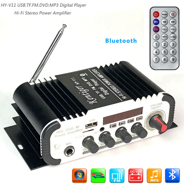 HY-V11 80W Mini Car Motorcycle Boat Power Amplifier HiFi Stereo AMP FM MP3 Audio 2CH K484-PAU_054JHPZ6