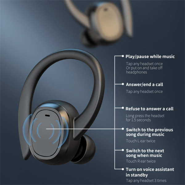 S260 Wireless Ear-hook Headset Bluetooth Digital Display Touch Control Stereo Business Earphones bl K484-PEL_0POXLT7W