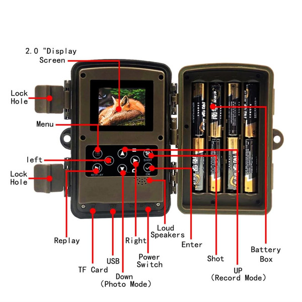 US 16mp 1080p HD Infrared Camera with Screen Outdoor 34 LED Lights Pr700 Wildlife Cam Camouflage K484-FQZCO_1HY3QVW3_US