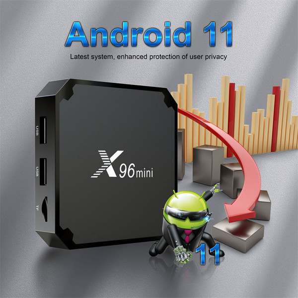 X96Mini Android 11 Smart TV Box S905w2 Quad Core 2.4g 5.8g Wireless Wifi Media Player with RC Black K484-PEL_0OUYKXD7