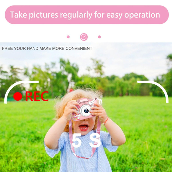 Kids Mini Camera 2.0ips Display Hd Digital Camera Cartoon Educational Toy 800w Single Camera Pink K484-PEL_0OHUU67N