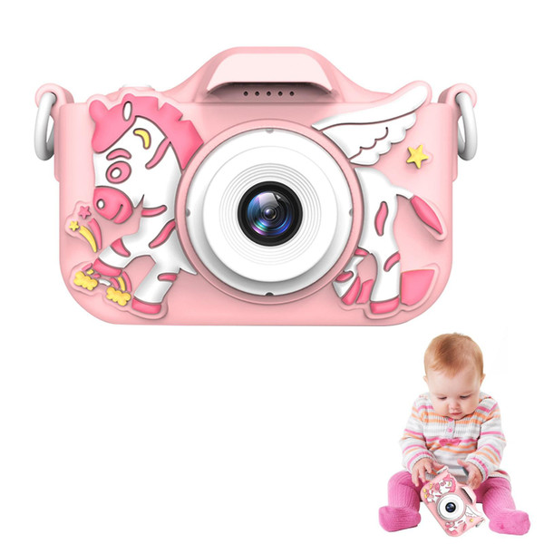 Kids Mini Camera 2.0ips Display Hd Digital Camera Cartoon Educational Toy 800w Single Camera Pink K484-PEL_0OHUU67N