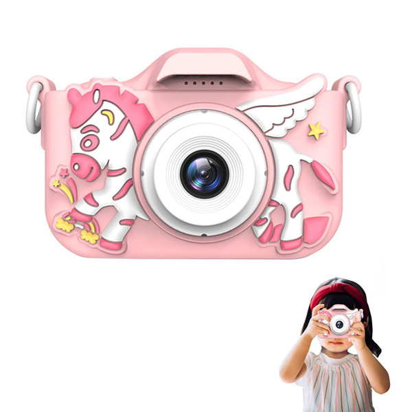 Kids Mini Camera 2.0ips Display Hd Digital Camera Cartoon Educational Toy 800w Single Camera Pink K484-PEL_0OHUU67N
