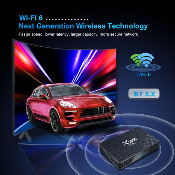 Smart TV Box Android 12 X98h Pro Quad Core 4k Media Player 2.4g 5g Wifi Bluetooth 5.0 EU Plug 2+16GB K484-PEL_0O3AS5N4