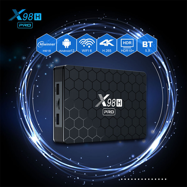 Smart TV Box Android 12 X98h Pro Quad Core 4k Media Player 2.4g 5g Wifi Bluetooth 5.0 EU Plug 2+16GB K484-PEL_0O3AS5N4