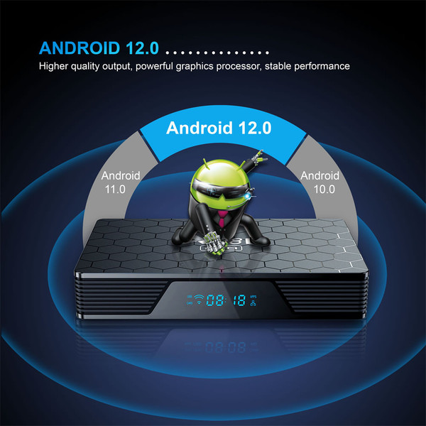 Smart TV Box Android 12 X98h Pro Quad Core 4k Media Player 2.4g 5g Wifi Bluetooth 5.0 EU Plug 2+16GB K484-PEL_0O3AS5N4