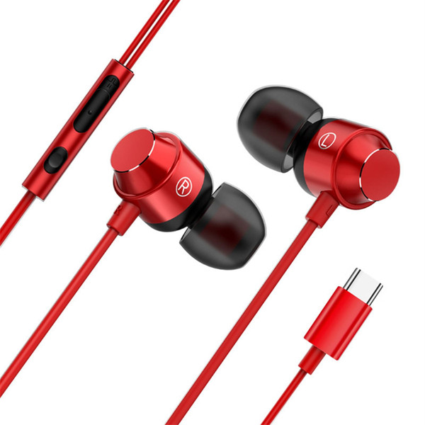 Type-C Headphones Compatible For 9 8 7 Pro P50 Pro Wire Control Bass Magnetic Earphones With Microp K484-PEL_0Q2XORFV