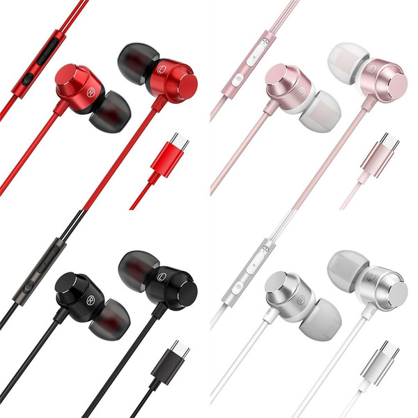 Type-C Headphones Compatible For 9 8 7 Pro P50 Pro Wire Control Bass Magnetic Earphones With Microp K484-PEL_0Q2XORFV