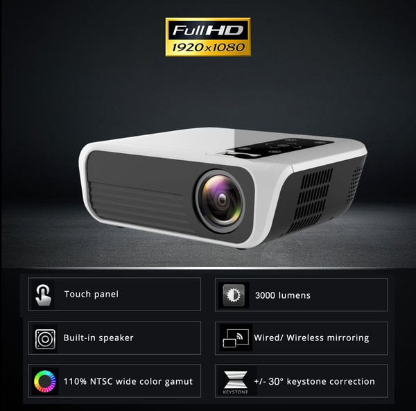 T500 Mini Projector 1080P High Definition LED Home Digital Projector Portable for Mobile Phone whit K484-PEL_0EOH2U2C