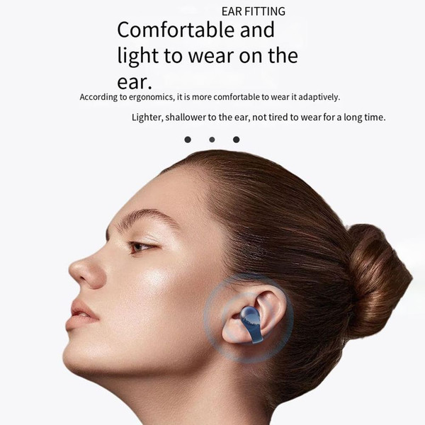Wireless Ear Clip Earbuds Bone Conduction Earphones with Built-In Mic Hifi Sound Red Card Version K484-PEL_0QTZQ5B6