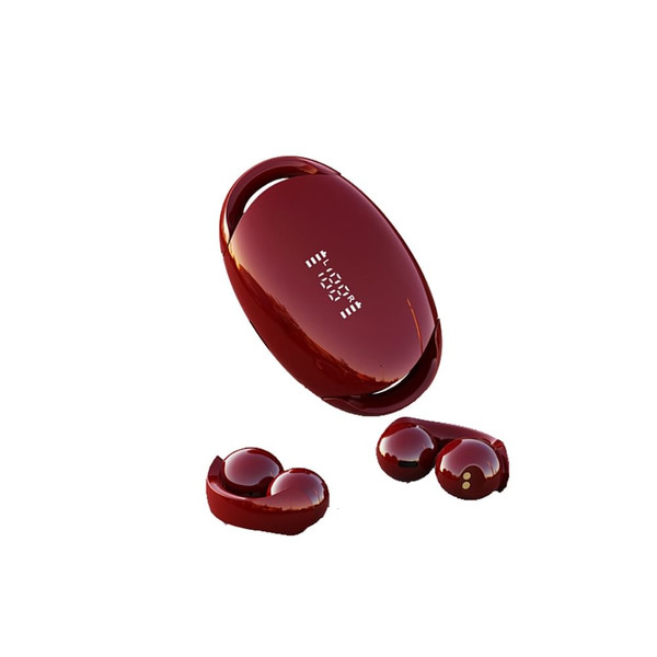 Wireless Ear Clip Earbuds Bone Conduction Earphones with Built-In Mic Hifi Sound Red Card Version K484-PEL_0QTZQ5B6