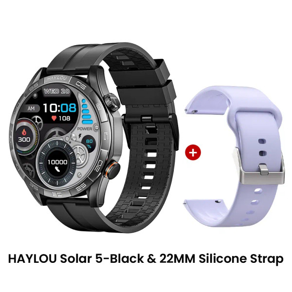 Color: GRAY, Ships From: CHINA - New! HAYLOU Solar 5 Voice Calling Smartwatch 1.58'' AMOLED Display F640-12000044615783305