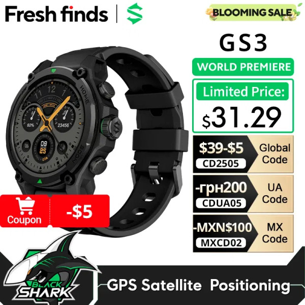 Color: Blue, Ships From: CHINA - [World Premiere]Blackshark GS3 Smart Watch Global Version 1.43"AMO F640-12000040076830562