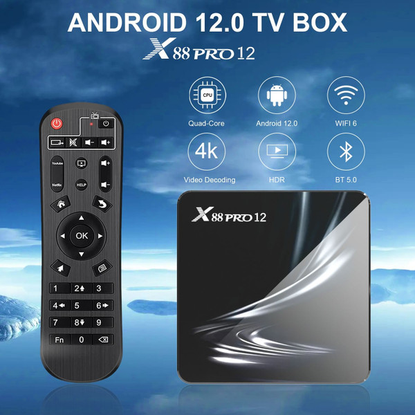 X88 Pro 12 Set Top Box Rk3318 Android 12.0 HD Dual Band Wifi6 Bluetooth-compatible Tv Box EU Plug 4 K484-PEL_0PAH0NGT