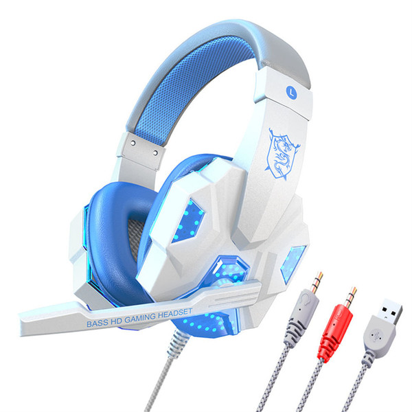 Sy830mv Wired Gaming Headset With Microphone 3.5mm Powerful Sound Headphones For Computer Pc White  K484-PEL_0LCNPJUH