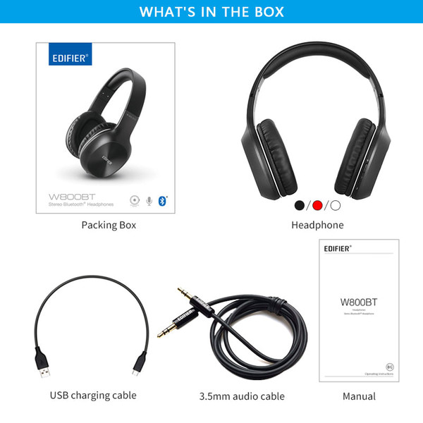 Original EDIFIER W800BT Wireless Headphone Bluetooth 4.0 Stereo Music Earphone with Mic for iPhone  K484-PEL_0D6R70NB