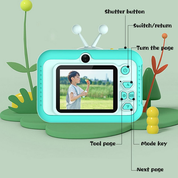Kids Camera HD 1080P Children Sports Camera 2.0 Inch Ips Screen Mini Camera Blue K484-PEL_0R9OAYY0