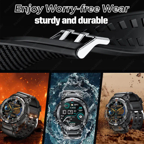 Color: WHITE - 2024 New 3 in 1 Smart Watch for Men With TWS Headset Rugged Bluetooth Call IP67 Wate F640-12000038915894461