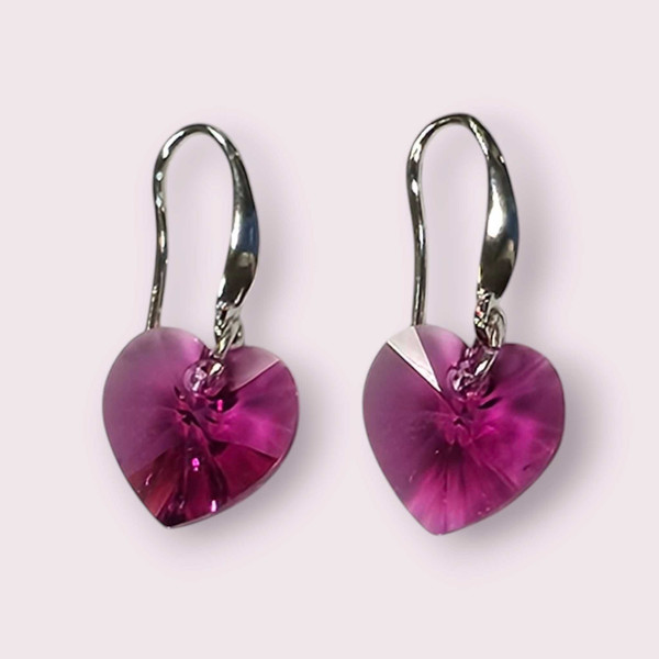 Color: PINK FIERY HEART - See Through My Heart The Crystal Clear Elements Earrings K290-50820820861201