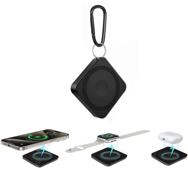 Color: METALLIC BLACK - Mega Mini 3 In 1 Quality And Safety Magnetic Wireless Mega Capacity Mini Po K290-50655725814033