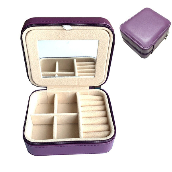Color: PURPLE - Cool Jewels A Palm Sized Compact Jewelry Box K290-14796219514915