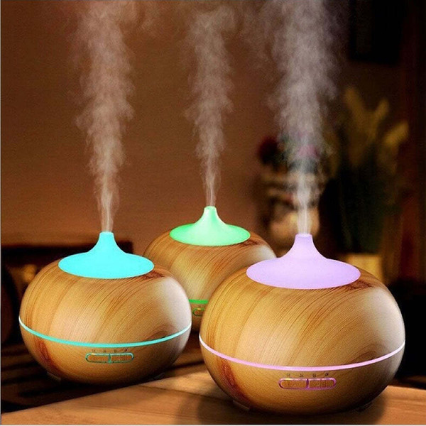 COLORS: OAK LIKE - Mistyrious Essential Oil Humidifier Natural Oak Design With Easy Remote K290-33523679526998