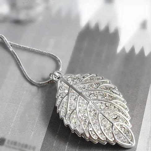New Leaf Diamond Crystal Necklace K290-16688978501