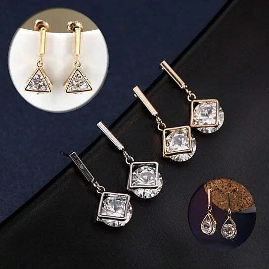 Style: Tear Drop,Color: Silver - Charmed Earrings With 2ct CZ In Gold And Silver K290-7209462562851