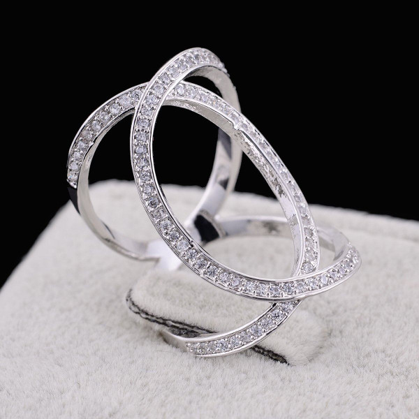 Style: Rose Gold,Size: 7 - XOXO Diamond Crystal Rings In Rose Gold And Silver Tones K290-20290967237