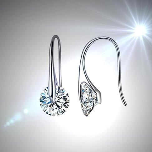 Style: 925 Silver,SIZE: LARGE - Boutique Crystal Drop Hook Earrings K290-1248336080