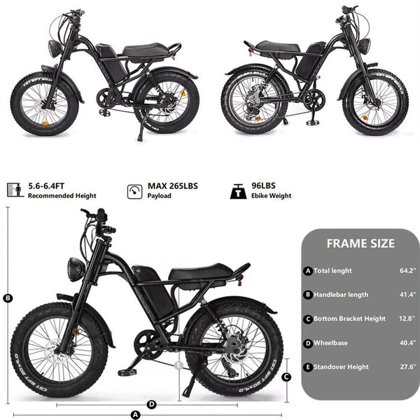 US All Terrain Electric Bike 7 Speeds 500w Stronger Motor E-Bike with 48v 15ah 720wh Removable Batt K484-POU_09YNY0SO_US
