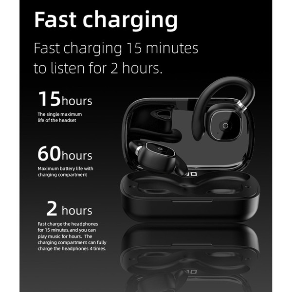 Wireless Bluetooth 5.3 Earphones Hi-fi Stereo Bass Open Ear Tws Earbuds Noise Cancelling Gaming Hea K484-PEL_0N2WPZAK