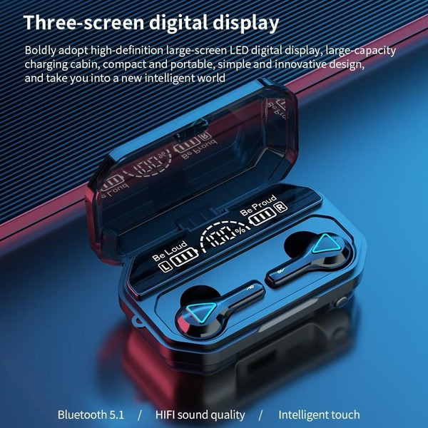 B16 Bluetooth  Headset Long-endurance Wireless Waterproof Earphones With  Charge  Box black K484-PEL_0HO183K9