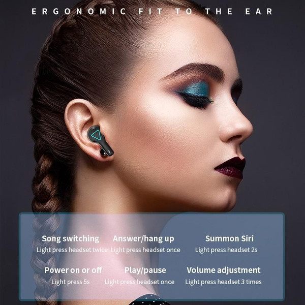 B16 Bluetooth  Headset Long-endurance Wireless Waterproof Earphones With  Charge  Box black K484-PEL_0HO183K9