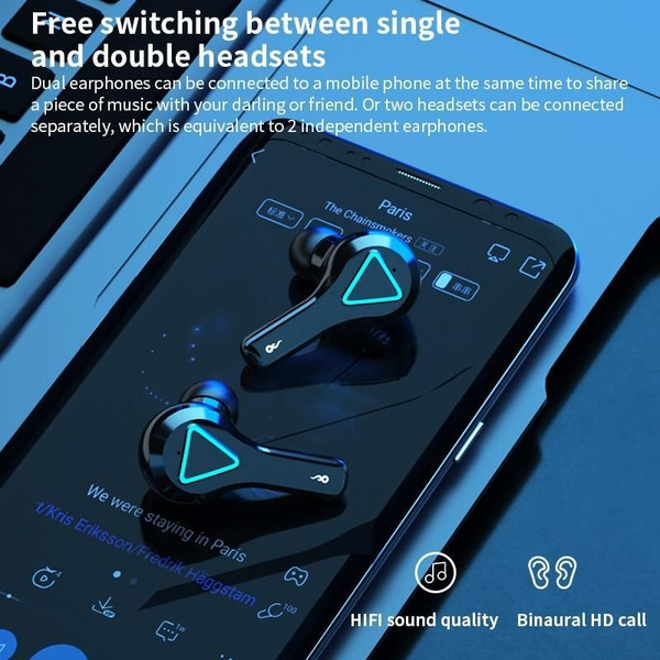 B16 Bluetooth  Headset Long-endurance Wireless Waterproof Earphones With  Charge  Box black K484-PEL_0HO183K9