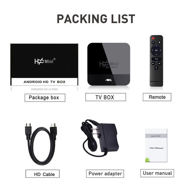 Signal Receiver Network Player Rk3228a H96 Mini H8 Android 4k Hd Tv Set-top Box US Plug K484-PEL_0IWH19RF