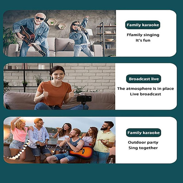 Ys-219 Karaoke Machine With Dual Microphones Change Voice Functions Portable Speaker Studio Subwoof K484-PEL_0QMBDZC7