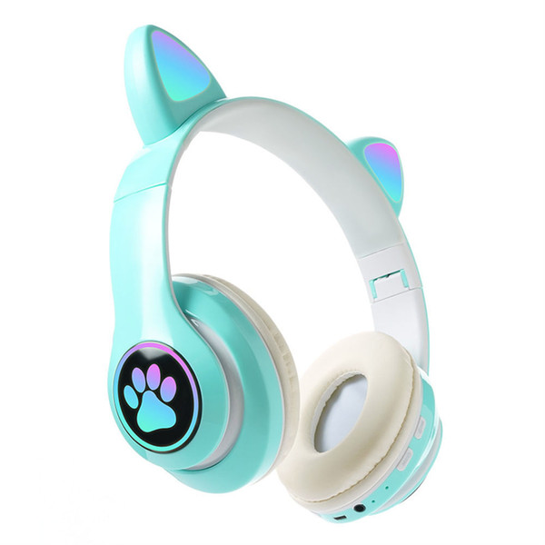 Cute Cat Ears Wireless Headphones with Mic Stereo Music Gaming Led RGB Bluetooth Headset Pink K484-PEL_0MYFV0JU